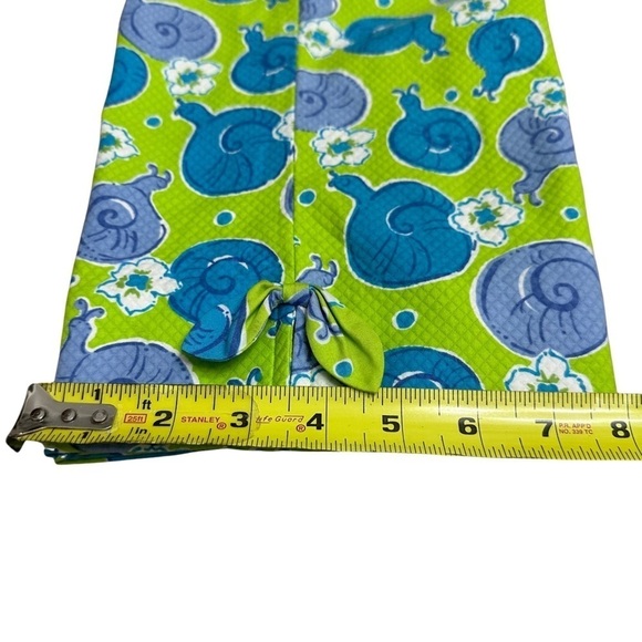 Lilly Pulitzer VINTAGE Snail Print Capri Pants Blue/Green Size 4 - Picture 2 of 7